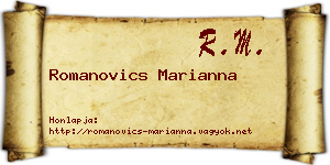 Romanovics Marianna névjegykártya