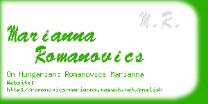 marianna romanovics business card